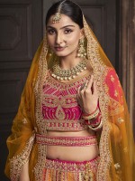 Mustard Banarshi Silk Lehenga